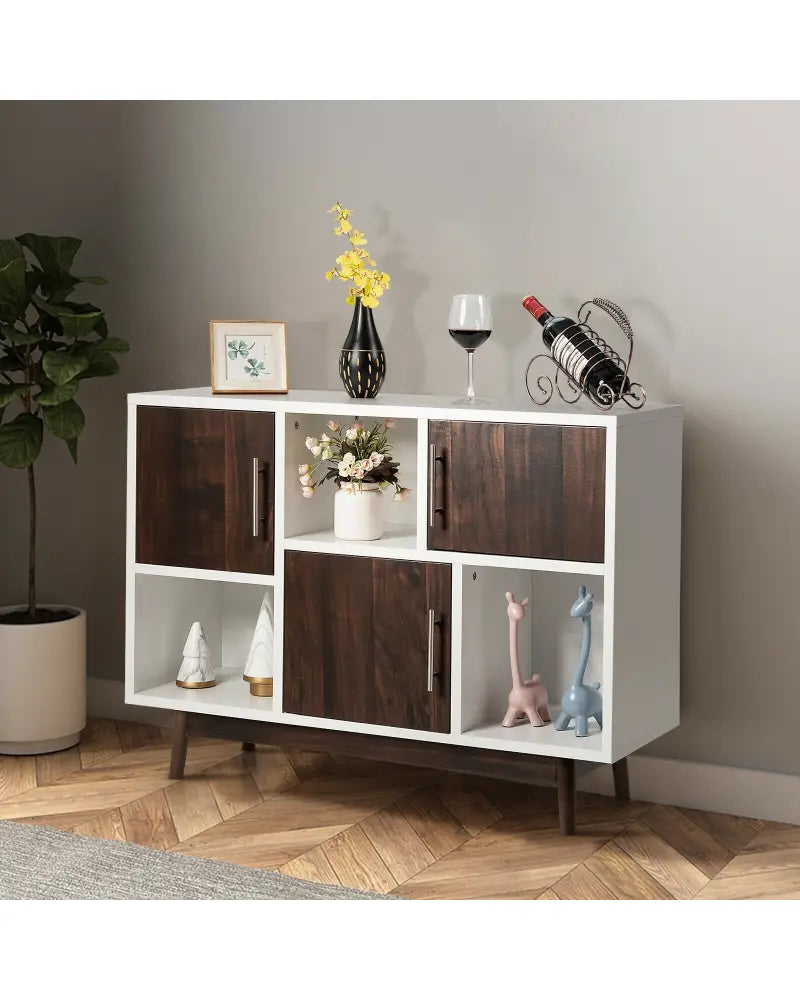 Wood Display Sideboard Storage Cabinet with Storage Compartments - Cabinets & Chests