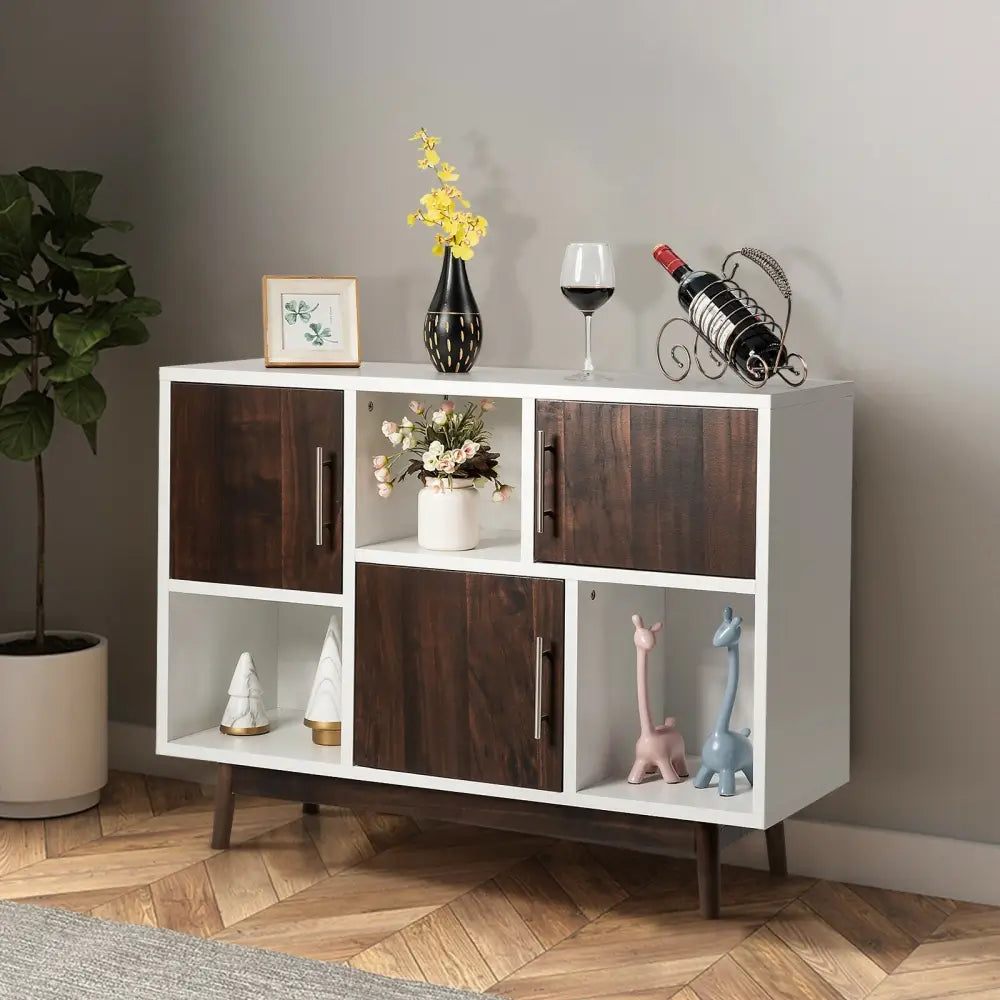 Wood Display Sideboard Storage Cabinet with Storage Compartments - Cabinets & Chests