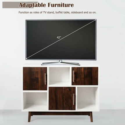 Wood Display Sideboard Storage Cabinet with Storage Compartments - Cabinets & Chests