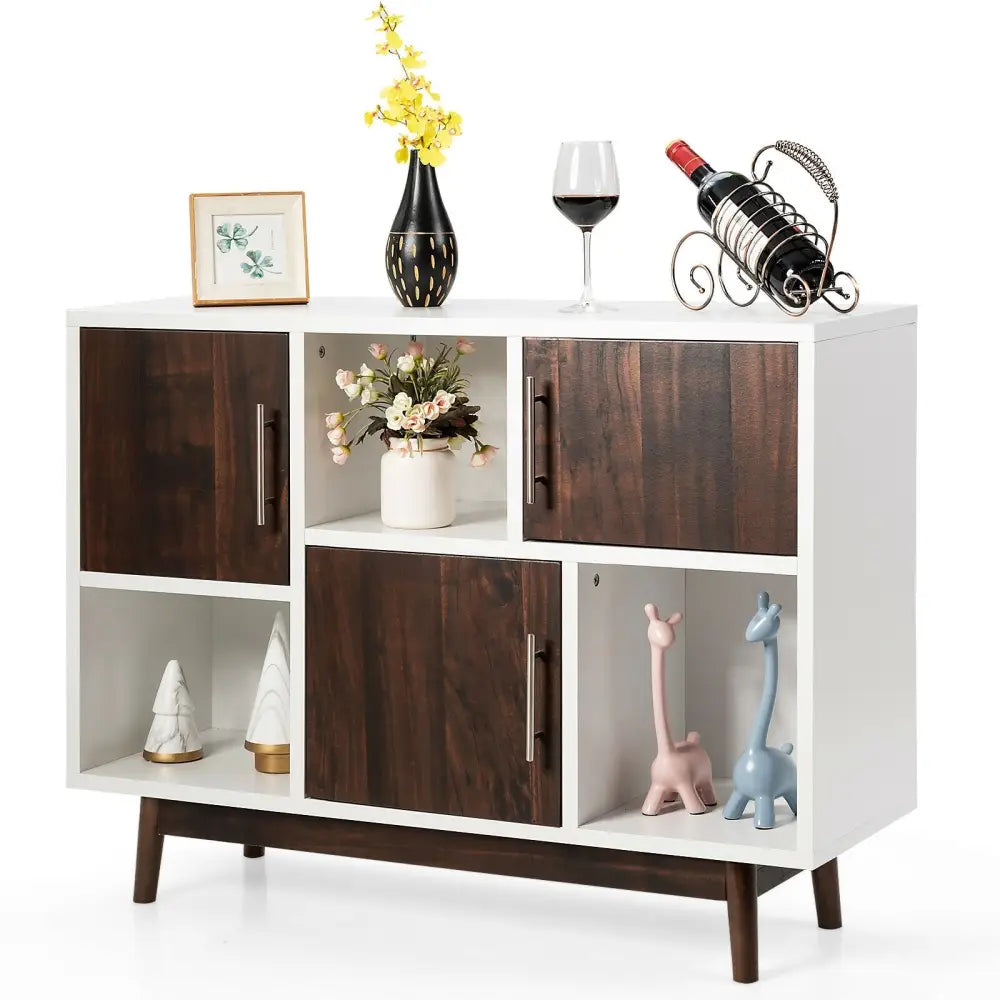 Wood Display Sideboard Storage Cabinet with Storage Compartments - Cabinets & Chests