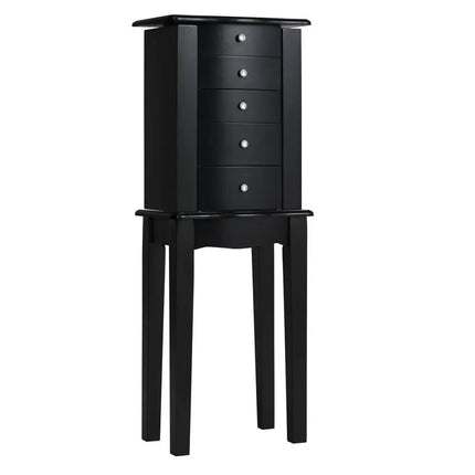 Wood Mirrored Jewelry Storage Chest Cabinet - Jewelry Armoires