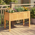 Wood Raised Garden Bed Elevated Planter Box with Bed Liner and Drainage Holes for Vegetables Flowers Herbs-Orange