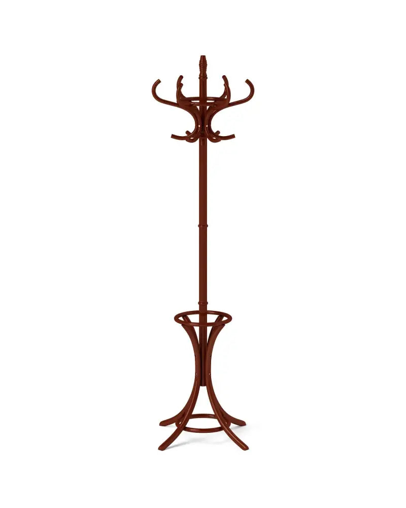 Wood Standing Hat Coat Rack with Umbrella Stand-Brown - Brown - Coat Racks & Hall Trees