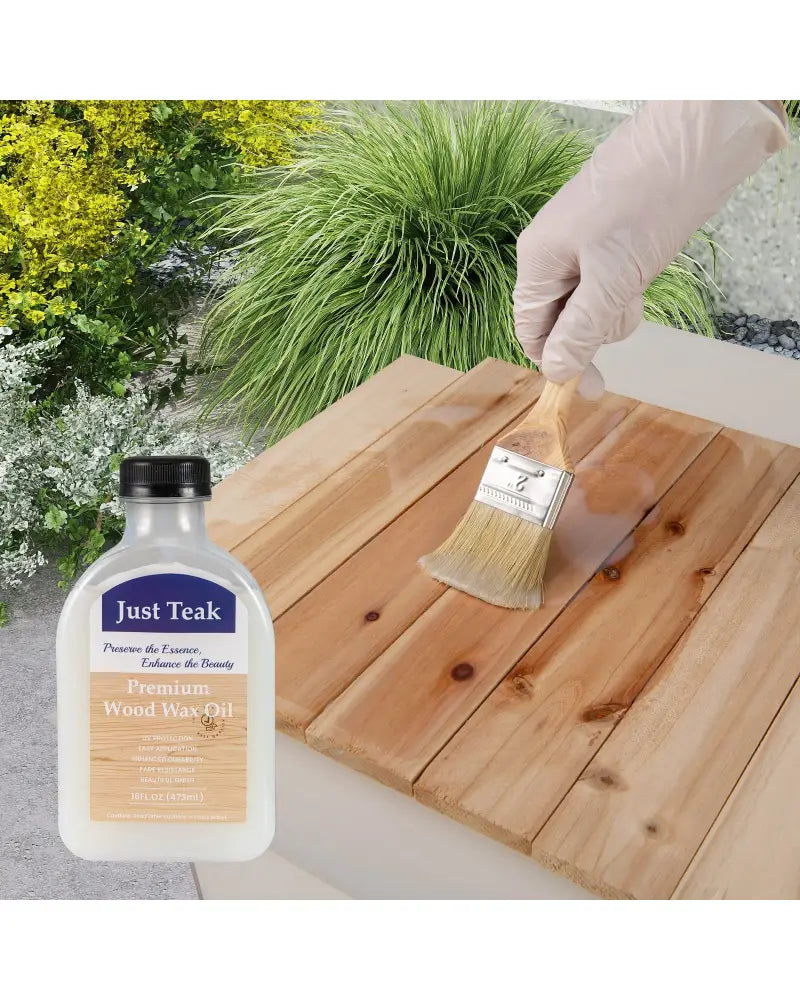Wood Wax Oil for Outdoor and Indoor Furniture Teak Care Kit to Restore and Protect Wood - Transparent - Outdoor