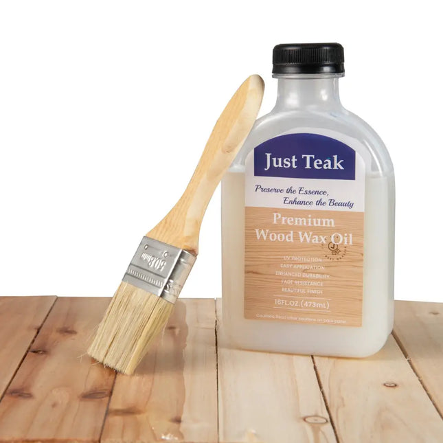 Wood Wax Oil for Outdoor and Indoor Furniture Teak Care Kit to Restore and Protect Wood - Transparent - Outdoor