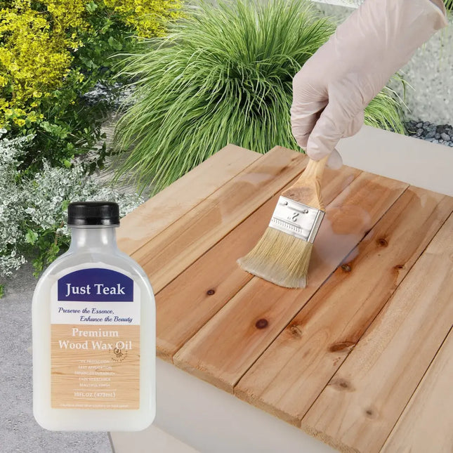 Wood Wax Oil for Outdoor and Indoor Furniture Teak Care Kit to Restore and Protect Wood - Transparent - Outdoor