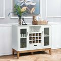 Wood Wine Storage Cabinet Sideboard Console Buffet Server-White - White - Sideboards Cabinets & Buffets