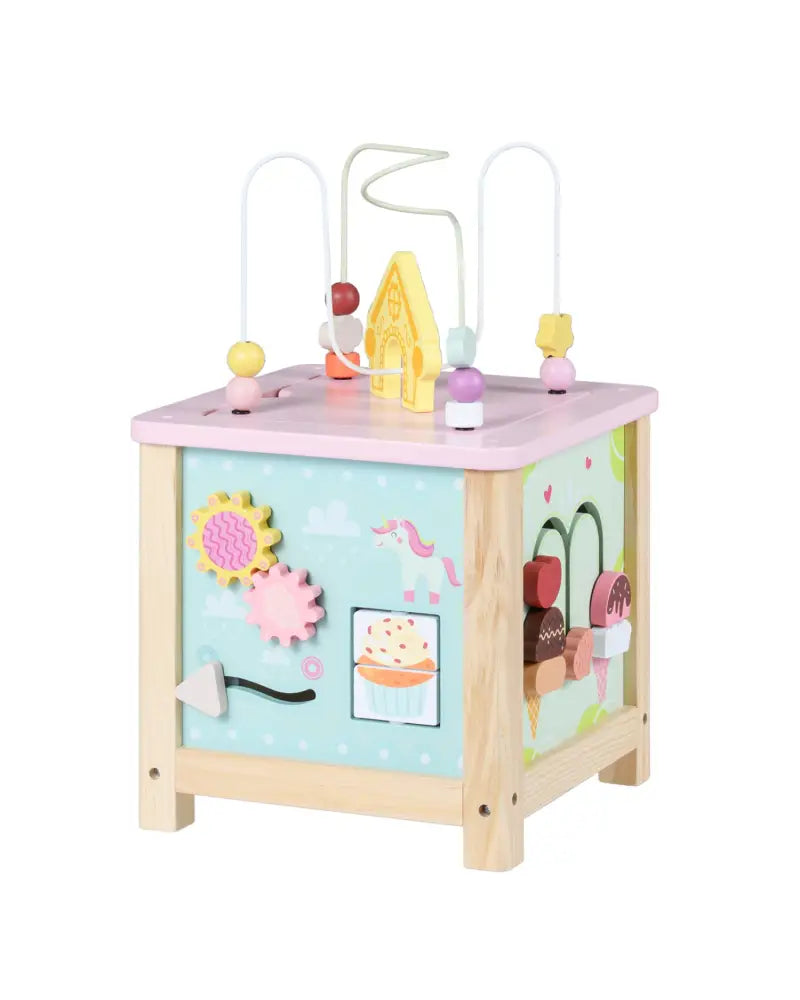 Wooden Activity Cube with Montessori Sensory Toys for 18+ Months Toddlers - Learning Toys