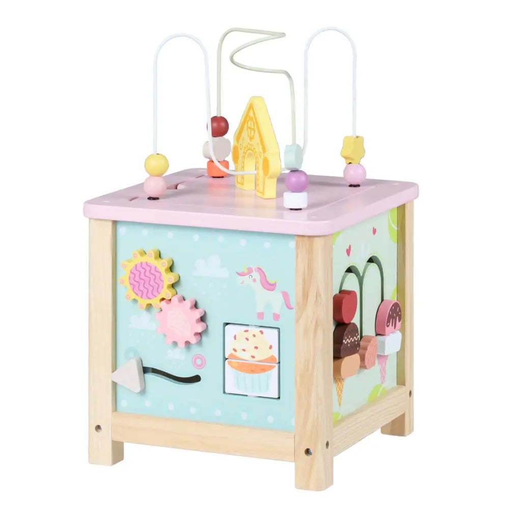 Wooden Activity Cube with Montessori Sensory Toys for 18+ Months Toddlers - Learning Toys