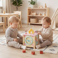 Wooden Activity Cube with Montessori Sensory Toys for 18+ Months Toddlers - Learning Toys