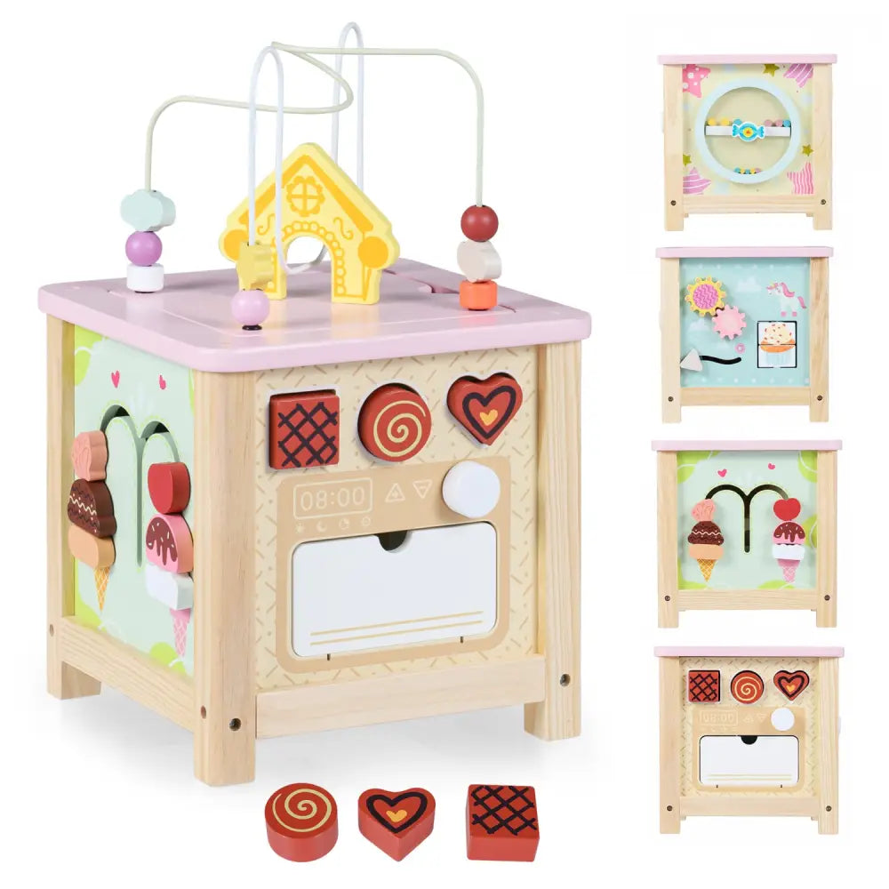 Wooden Activity Cube with Montessori Sensory Toys for 18+ Months Toddlers - Learning Toys
