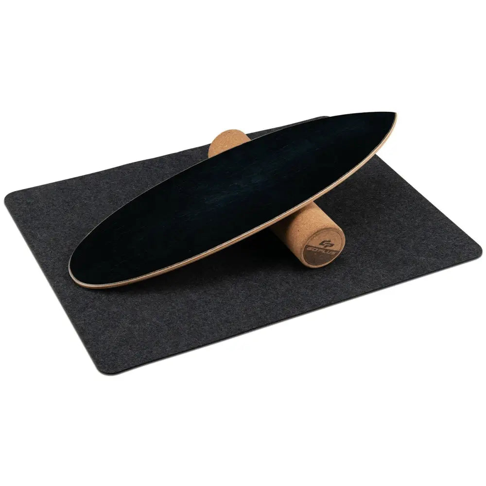 Wooden Balance Board Trainer Wobble Roller for Exercise Sports Training-Black - Black - Yoga Accessories