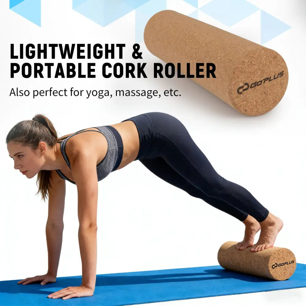 Wooden Balancing Board with Cork Roller and Storage Rack to Exercise-Black - Black - Sport Equipments