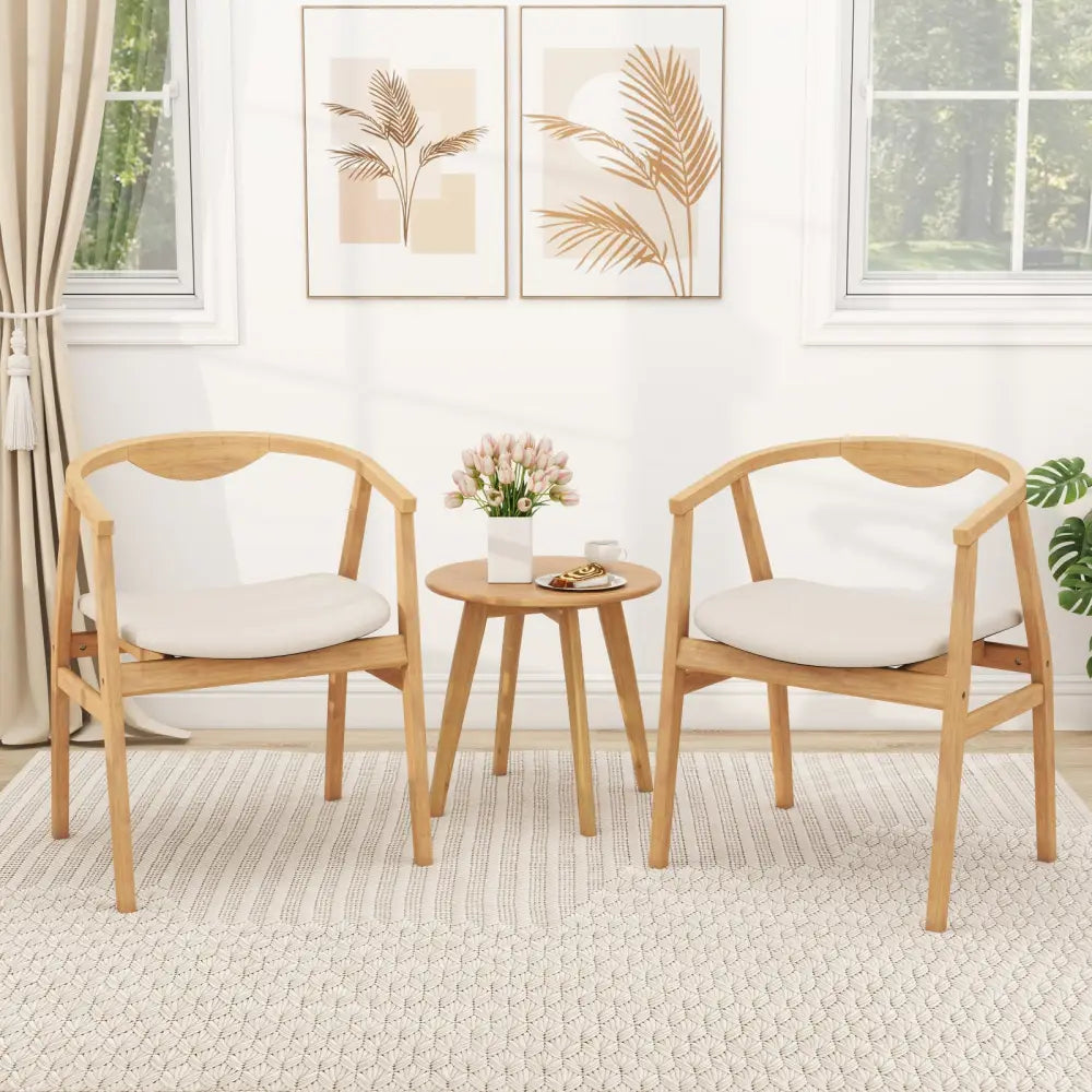 Wooden Bamboo Accent Chair with Armrest and Curved Backrest-Natural - Natural - Accent Chairs