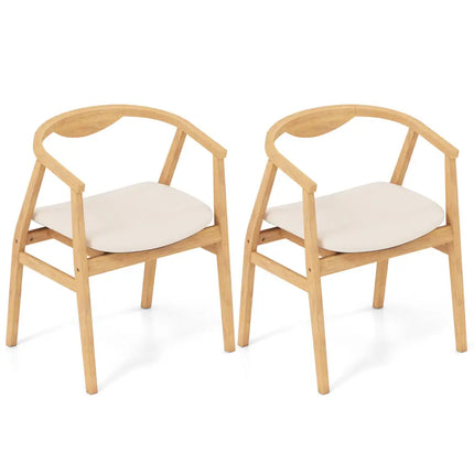 Wooden Bamboo Accent Chair with Armrest and Curved Backrest-Natural - Natural - Accent Chairs