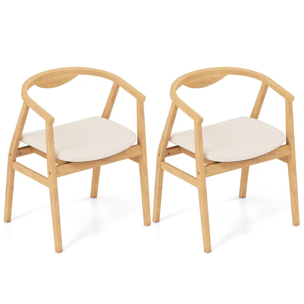 Wooden Bamboo Accent Chair with Armrest and Curved Backrest-Natural - Natural - Accent Chairs