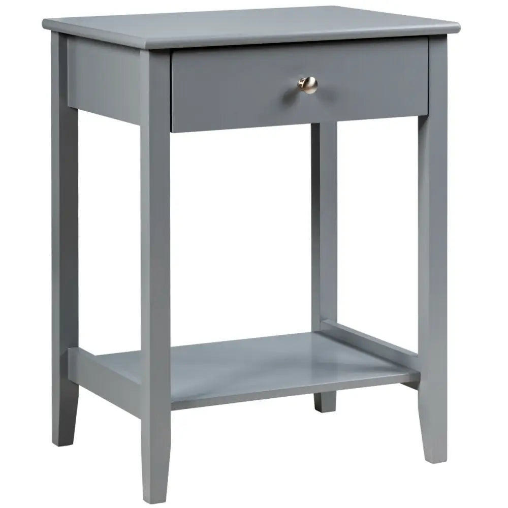 Wooden Bedside Sofa Table with Sliding Drawer-Gray - Gray - End & Side Tables
