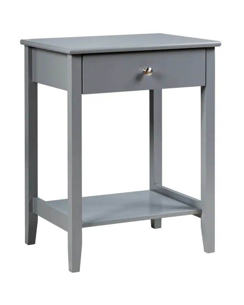 Wooden Bedside Sofa Table with Sliding Drawer-Gray - Gray - End & Side Tables
