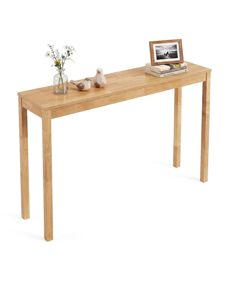 Wooden Console Table Modern Farmhouse Sofa Table with Thickened Top-Natural - Natural - Console Tables