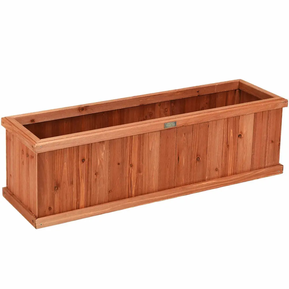 Wooden Decorative Planter Box for Garden Yard and Window - Brown - Raised Garden Beds