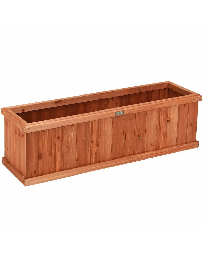 Wooden Decorative Planter Box for Garden Yard and Window - Brown - Raised Garden Beds