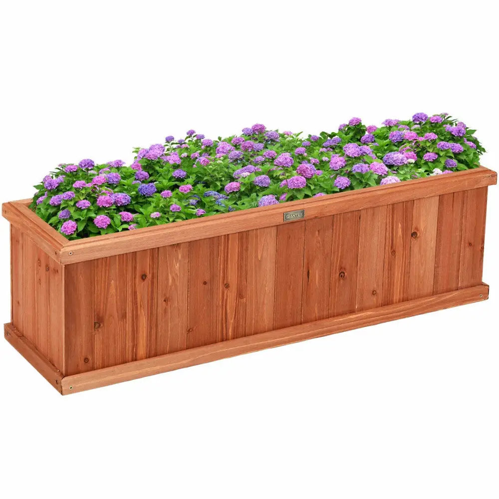 Wooden Decorative Planter Box for Garden Yard and Window - Brown - Raised Garden Beds
