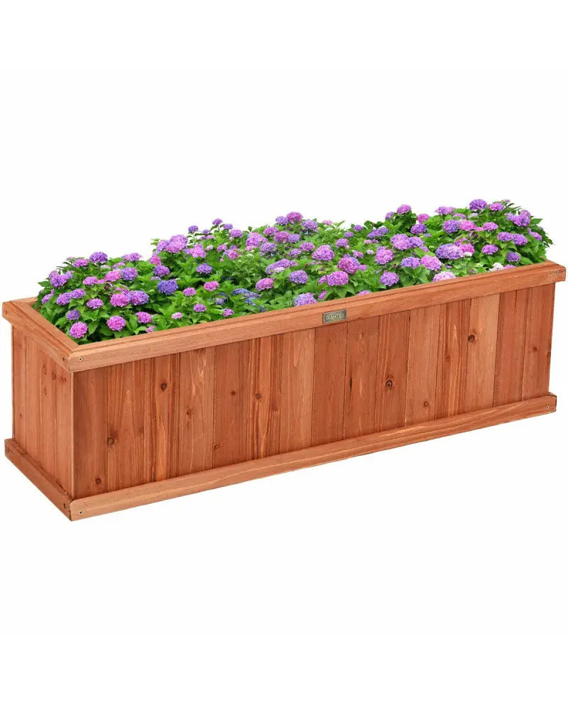 Wooden Decorative Planter Box for Garden Yard and Window - Brown - Raised Garden Beds