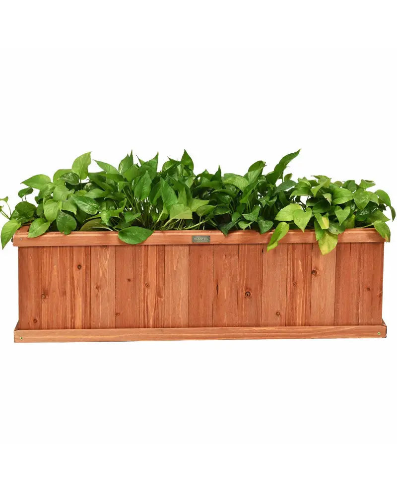 Wooden Decorative Planter Box for Garden Yard and Window - Brown - Raised Garden Beds