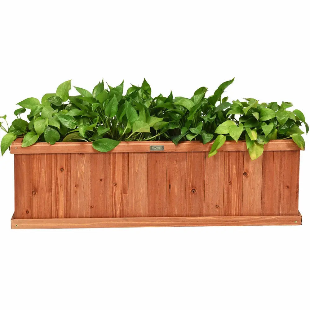 Wooden Decorative Planter Box for Garden Yard and Window - Brown - Raised Garden Beds