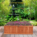 Wooden Decorative Planter Box for Garden Yard and Window - Brown - Raised Garden Beds
