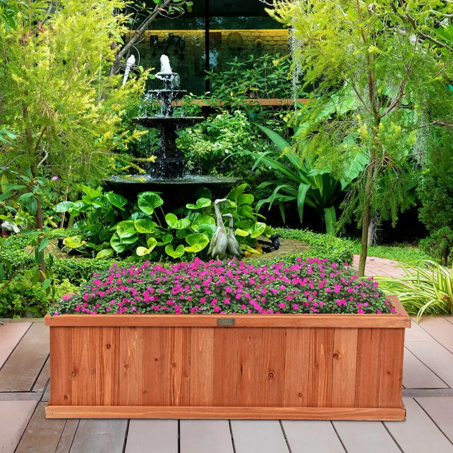 Wooden Decorative Planter Box for Garden Yard and Window - Brown - Raised Garden Beds