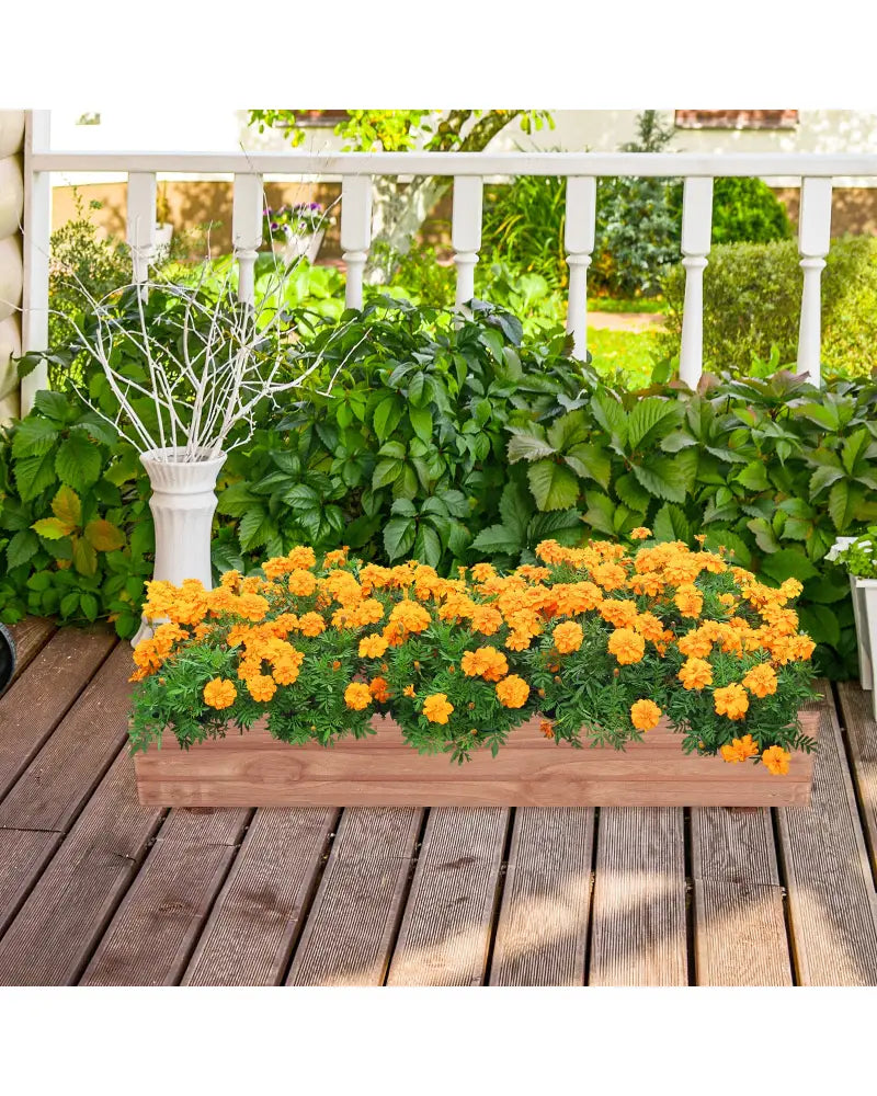 Wooden Decorative Raised Garden Bed for Yard and Window - Brown - Raised Garden Beds