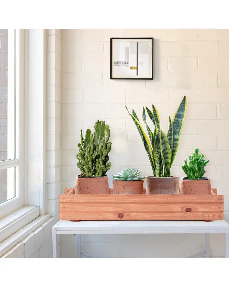 Wooden Decorative Raised Garden Bed for Yard and Window - Brown - Raised Garden Beds
