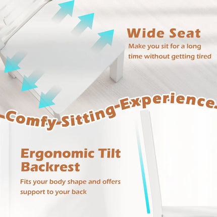 Wooden Dining Chair Set of 2 Solid Rubber Wood Kitchen Chairs-White - White - Dining Chairs