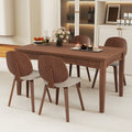 Wooden Dining Chair Set of 2 with Bentwood Frame and Padded Seat-Walnut - Walnut - Dining Chairs