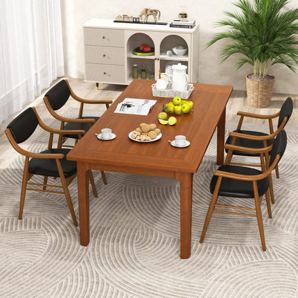Wooden Dining Chair Set of 2 with Padded Seat and Back-Black - Black - Dining Chairs