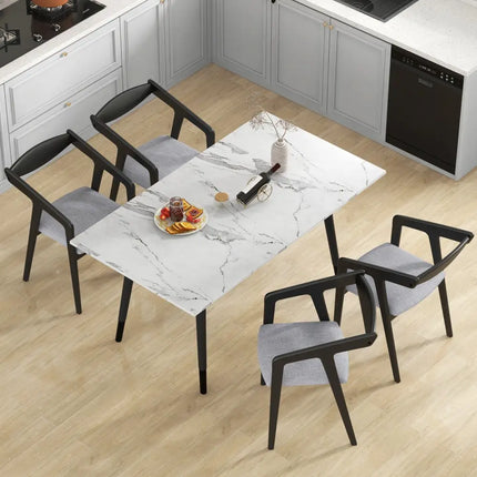 Wooden Dining Chair Set of 2 with Rubber Wood Frame Armrests and Padded Cushion-black - Black - Dining Chairs