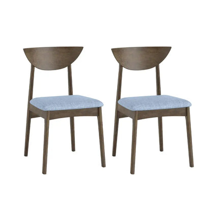 Wooden Dining Chair Set of 2 with Rubber Wood Leg-Brown - Brown - Dining Chairs