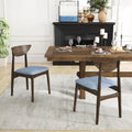 Wooden Dining Chair Set of 2 with Rubber Wood Leg-Brown - Brown - Dining Chairs