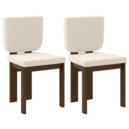 Wooden Dining Chair Set of 2 with Rubber Wood Leg for Home Office Living Room-Brown - Brown - Dining Chairs
