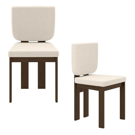 Wooden Dining Chair Set of 2 with Rubber Wood Leg for Home Office Living Room-Brown - Brown - Dining Chairs