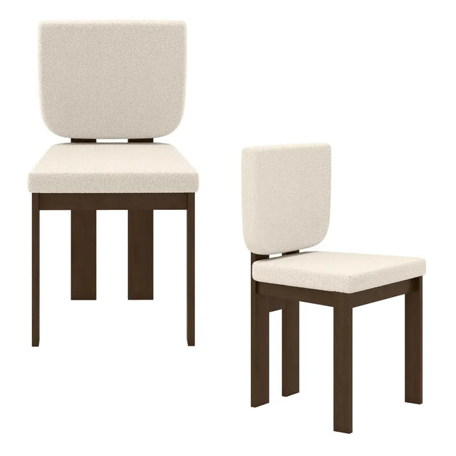 Wooden Dining Chair Set of 2 with Rubber Wood Leg for Home Office Living Room-Brown - Brown - Dining Chairs