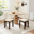 Wooden Dining Chair Set of 2 with Rubber Wood Leg for Home Office Living Room-Brown - Brown - Dining Chairs