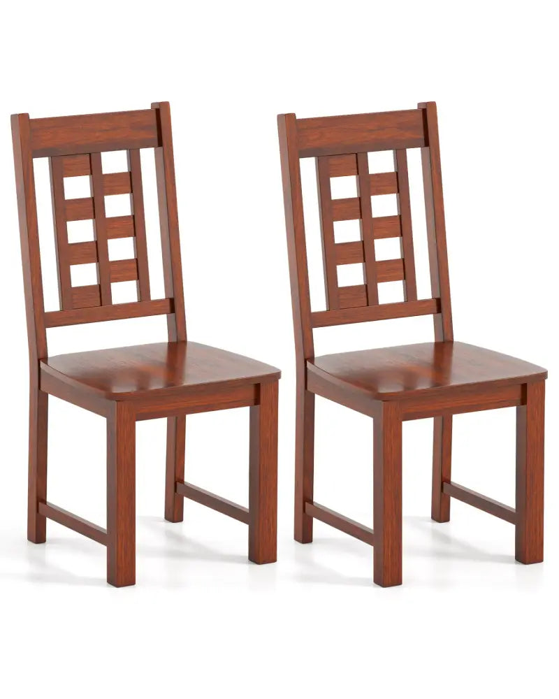 Wooden Dining Chairs Set of 2 Kitchen Chair with Solid Rubber Wood Frame-Walnut - Walnut - Dining Chairs