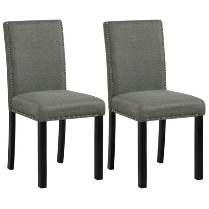 Wooden Dining Chairs Set of 2 with Bent Wood Legs - Gray - Dining Chairs