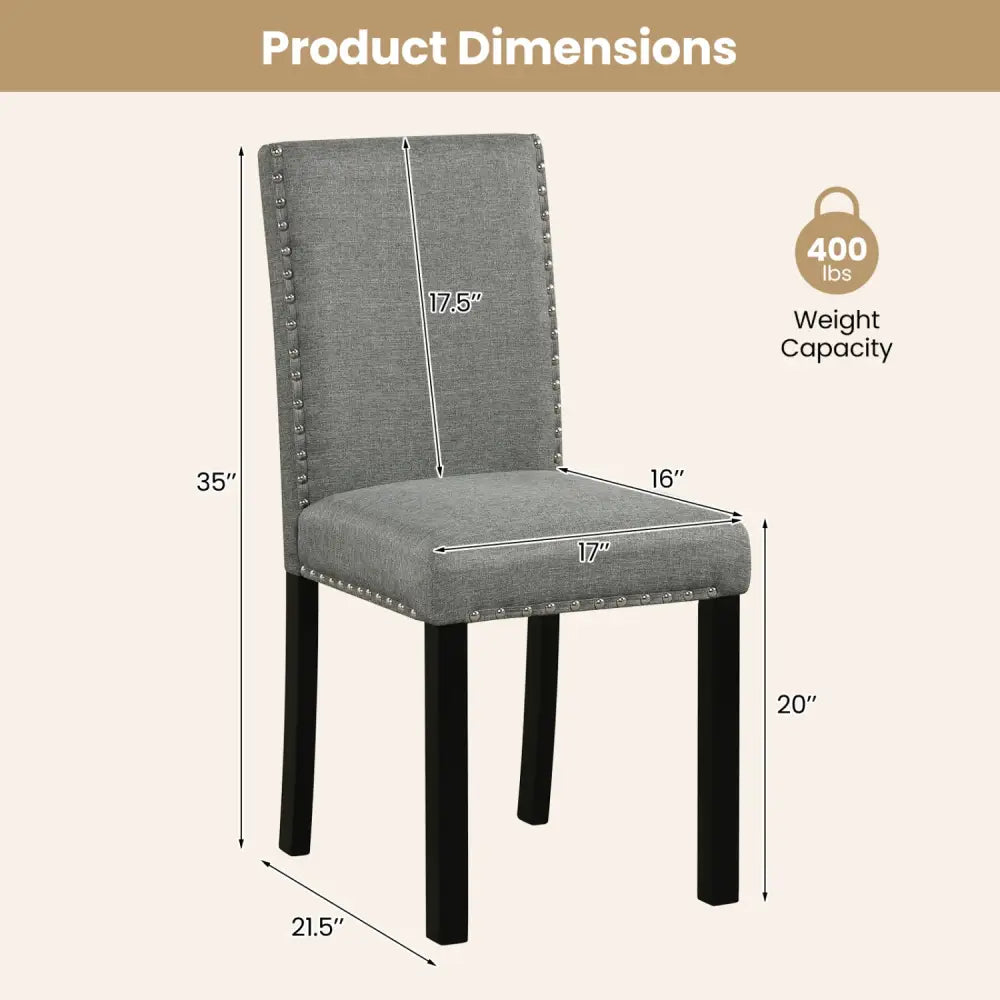 Wooden Dining Chairs Set of 2 with Bent Wood Legs - Gray - Dining Chairs