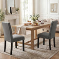 Wooden Dining Chairs Set of 2 with Bent Wood Legs - Gray - Dining Chairs