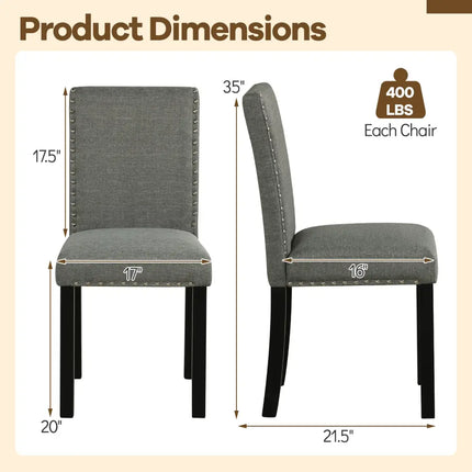 Wooden Dining Chairs Set of 4 with Bent Wood Legs - Gray - Dining Chairs