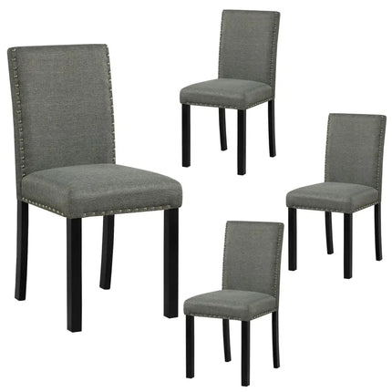 Wooden Dining Chairs Set of 4 with Bent Wood Legs - Gray - Dining Chairs