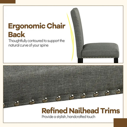 Wooden Dining Chairs Set of 4 with Bent Wood Legs - Gray - Dining Chairs